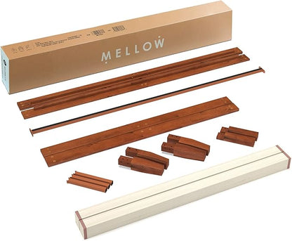 Mellow Naturalista Classic 16 Inch Solid Wood Platform Bed with Wooden Slats, Cherry, King