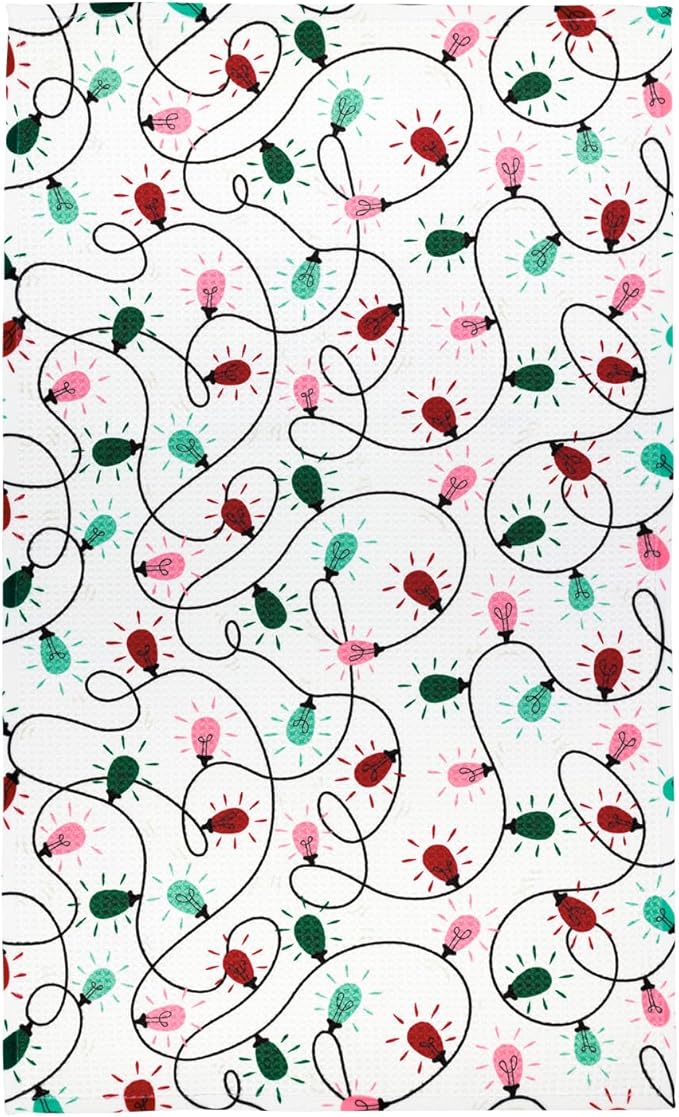 Modern Style Premium Kitchen Tea Towel Super Absorbent Fast Drying Microfiber Deck The Halls