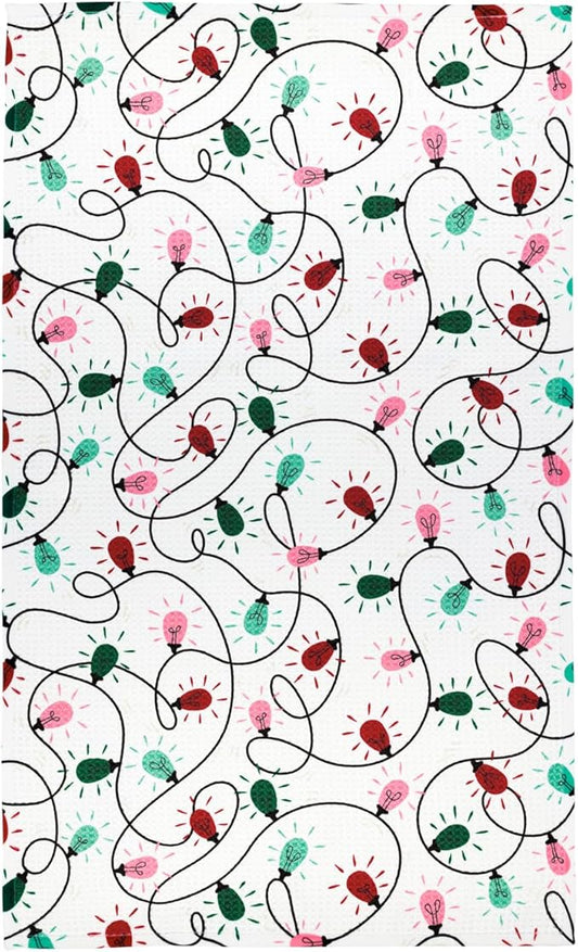 Modern Style Premium Kitchen Tea Towel Super Absorbent Fast Drying Microfiber Deck The Halls
