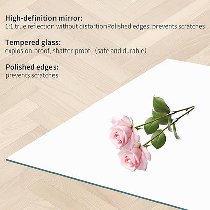 KOCUUY Frameless Bathroom Wall Mirror, 30"x36" Frameless Mirror for Bathroom Sink, Unframed Mirrors for Wall Upgraded Shatterproof Design, Modern Decorative for Bedroom, Living Room, Entryway