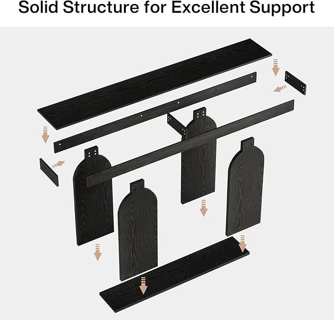 Tribesigns 70.9-Inch Extra Long Sofa Table, Farmhouse Console Tables with Wood Frame and Storage Shelf, 2-Tier Wood Table Behind Couch for Living Room, Hallway, Foyer, Black