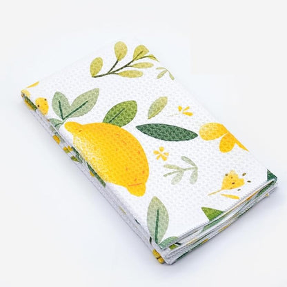 Eunzel Kitchen Tea Towel Quick Dry Microfiber Dish Towels 18x30 Lemon