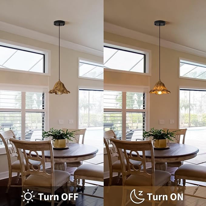 Wabi Sabi Pendant Lights,8.3in Brown Retro Ruffled Pendant Light Hanging Lamp Kitchen Island Farmhouse Vintage Light for Dining Room Bedroom Hallway Restaurant Foyer