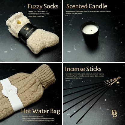 Wellness Box 12pc Self Care Spa Gift Basket for Women - Loving Gift Basket for Mothers Day, Birthday, Best Friend set, Womens Beauty Kit. Luxury Gifts with Scented_Candle, Jade Roller, Bath Bomb.