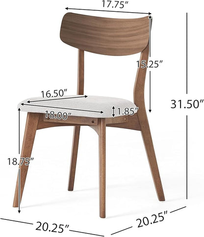 Christopher Knight Home Upholstered Wood Dining Chair,Stylish Designed Dining Room Chair for Living Room (Set of 2),Light Beige