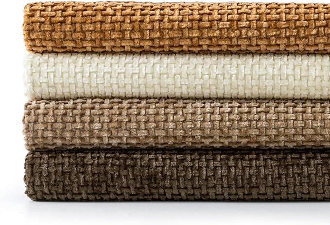 MIULEE Pack of 4 Brown Throw Pillow Covers 18x18 Inch Soft Fall Decorative Chenille Pillows Farmhouse Accent Cushions for Boho Home Decor Spring Bedroom Living Room