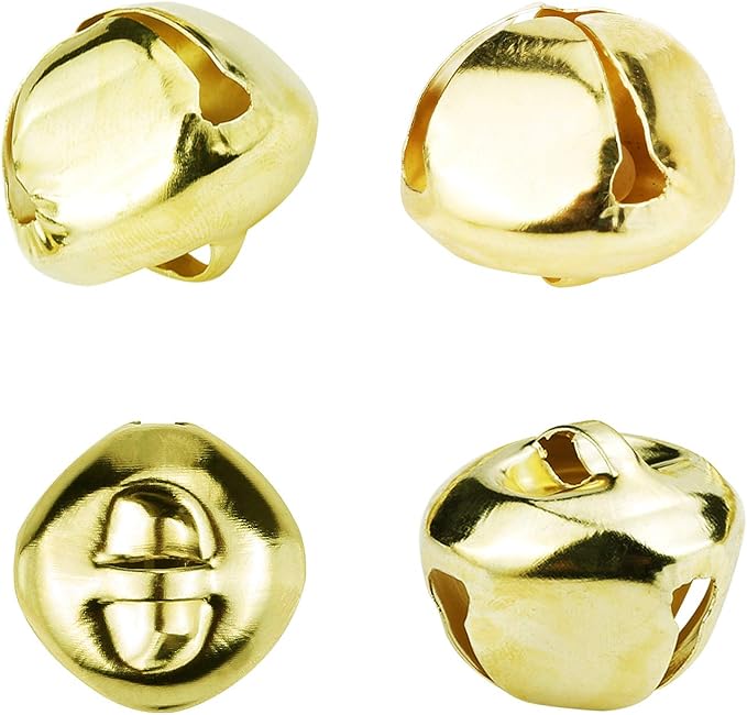 Augshy Jingle Bells for Crafts, 120 Pcs 1 Inch Christmas Jingle Bells,Bulk Sound Craft Bells for Christmas Home Festival Decorations DIY Project