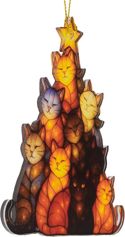 Funny Christmas Cat ornaments 2025 - Cat christmas ornament - Cat ornaments for christmas tree - Gray Orange Tuxedo cat for christmas decor - Funny Christmas ornaments 2025 - Christmas Decoration