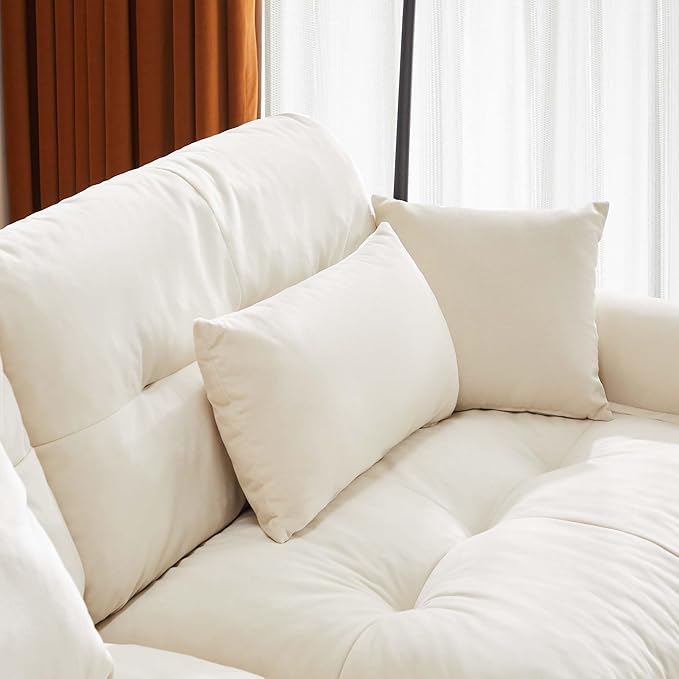 SoarFlash Velvet Sectional Middle Position Sofa, Beige