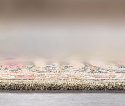 Handmade Leopard Wool Area Rug with Traditional Oushak Motif – Exquisite Animal Print Cheetah Rugs for Living Room, Bedroom | Plush Texture, Vintage Style, Thick & Durable Carpet (Neutral, 5' x 8')