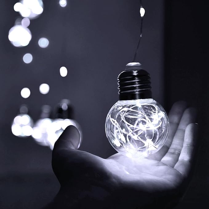 YOLIGHT Wishing Ball Curtain Lights 200 LED Window Curtain String Lights with Remote, USB Battery Powered Twinkle Globe Fairy Lights for Wedding Party Bedroom Halloween Christmas Decoration (White)