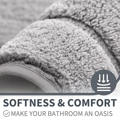 GRANNY SAYS Gray Bathroom Rug Mat, Bath Mats for Bathroom Non-Slip, Super Soft and Water Absorbent, Extra Large Bath Rugs, Microfiber Bath Rugs for Floor, Tub and Shower, 59" x 24"