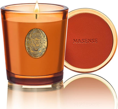 M&SENSE Natural Fresh Soy Candle | Orange Goji & Neon Orange | 9.2 oz, 50H Burn Time | Luxury Scented Candle for Relaxation, Gifting, Home Décor | Ideal for Bedroom, Office, Party Ambiance