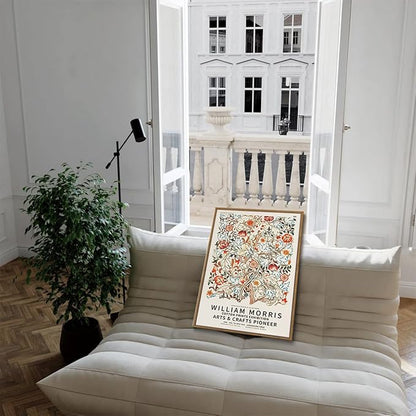 ILLBDR William Morris Framed Wall Art Vintage Aesthetic Canvas Wall Art Set of 3 Colorful Floral Prints Botanical Artwork Modern Gallery Pictures Decor for Bedroom Living Room 12x16 Inch