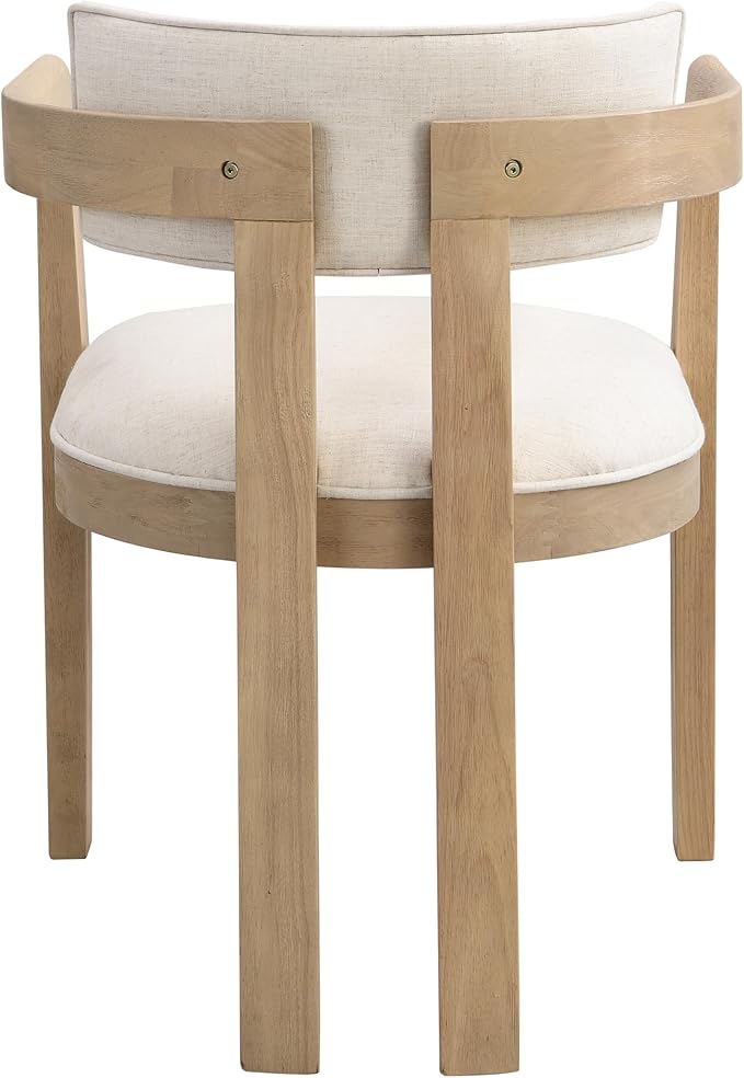 Christopher Knight Home Falcon Fabric Upholstered Dining Chairs Set of 2, Modern Wooden Dining Curved Backrest Kitchen Side Chair, Living Room for Extra Seat, Light Ash+Beige