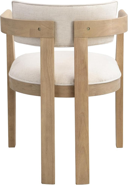 Christopher Knight Home Falcon Fabric Upholstered Dining Chairs Set of 2, Modern Wooden Dining Curved Backrest Kitchen Side Chair, Living Room for Extra Seat, Light Ash+Beige