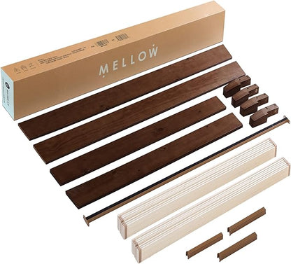 Mellow Naturalista Grand - 12 Inch Solid Wood Platform Bed with Wooden Slats - No Box Spring Needed - Queen (Espresso)