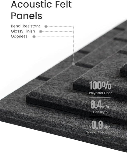 Bumusty Large Cork Board Alternative-36 x24 Felt Bulletin Board Tiles, with 30 Pushpins, 40 Adhesive Tabs, 6-Pack Slat Wall Paneling, Cork Boards for Office Push Pin Board Felt Board-Charcoal Gray