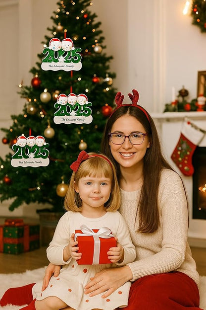 2025 Personalized Christmas Ornaments with Family Names – Custom Snowman Family of 2–6, Cute Xmas Tree Decoration Gift for Home, Kids, Parents, or Grandparents