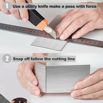 AULIGET 3" x 6" Subway Tile Peel and Stick Backsplash, Thick PVC Stick on Wall Tiles (100, Brush Aluminum)