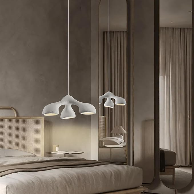 JAYMP 3-Lights Pendant Light Fixture for Dining Room Kitchen Island Restaurant E26 Base Mid Century Modern Hanging Lamp 1 Pack (Matte White,E Shape, 72cm/28.3in)