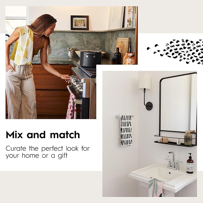 GEOMETRY Kitchen Tea Towel Quick Dry Microfiber Dish Towels Premium Towel Sky Party 2 Pack Set