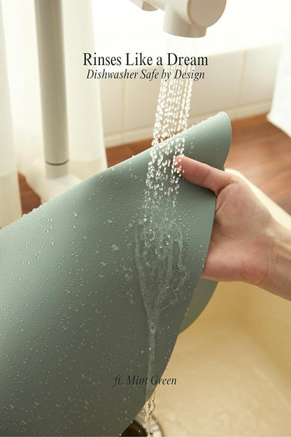 Matte Multi-Color Oval Silicone Placemats Set of 4 – Heat Resistant, Waterproof, Easy to Clean Non-Slip Modern Dining Table Mats – Premium Leather Textured Japandi Kitchen Decor