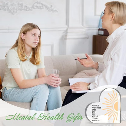 Mental Health Awareness Decor, Psychotherapy Affirmations Heart Acrylic Sign, School Counselor Sign, Inspirational Positive Sayings Gifts for School Home Therapy Office Living Room Bedroom