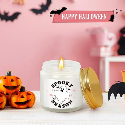 Boo Basket Stuffers for Women, Halloween Gifts for Women Girls Adults, Spooky Gifts Basket, Halloween Glass with Lids Straw, Cute Spooky Glass Gift for Woman Her Sister Friend