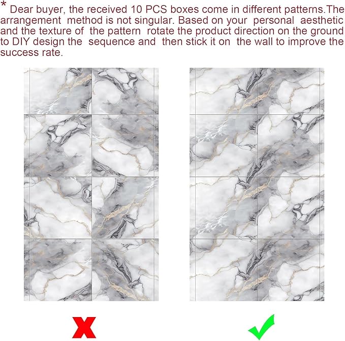 Thick 22pcs Marble Peel and Stick Backsplash Surface Waterproof Wall Panels,Self-Adhesive Marble PVC Foam Wall Panels for Kitchen, Bathroom - 11.8"x11.8" Kitchen Tile(Not Real Tiles,Colorful)
