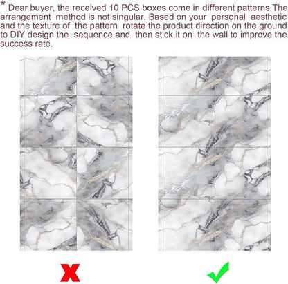 Thick 22pcs Marble Peel and Stick Backsplash Surface Waterproof Wall Panels,Self-Adhesive Marble PVC Foam Wall Panels for Kitchen, Bathroom - 11.8"x11.8" Kitchen Tile(Not Real Tiles,Colorful)