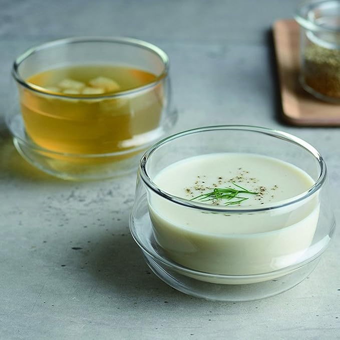 KINTO 23109 KRONOS Double Wall Champagne Glass, 5.3 fl oz (160 ml), Heat-resistant Glass, Microwave and Dishwasher Safe