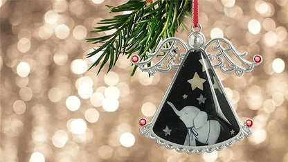 XUTAI Angel Christmas Tree Ornaments Elephant Christmas Ornament Glass Christmas Hanging Angel Glass Pendant for Holiday Decoration Elephant Under The Star