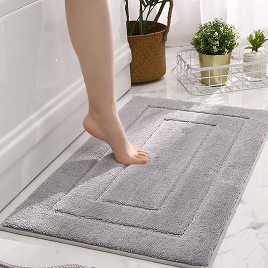GRANNY SAYS Gray Bathroom Rug, Bath Mat for Bathroom Non-Slip, Super Soft and Water Absorbent, Microfiber Bath Rug, Machine Wash Dry, Bath Rug for Floor, Tub and Shower, 32" x 20"