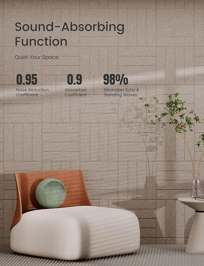 Bumusty Large Cork Board Alternative-36 x24 Felt Bulletin Board Tiles, with 30 Pushpins, 40 Adhesive Tabs, 6-Pack Slat Wall Paneling, Cork Boards for Office Push Pin Board Felt Board-Oatmeal