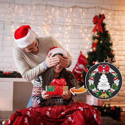 Christmas Ornament 2025 for Christmas Tree Decorations,2025 Christmas Wreath Ornament with Christmas Tree for Holiday Decorative