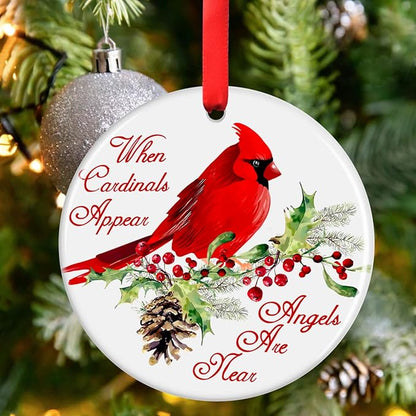 Red Cardinal Christmas Ornaments - Memorial Gifts for Loved One, Sympathy Gifts