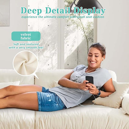 SoarFlash Sectional Sofa Couch, U Shaped Modern Modular Sofa with Solid Wood Legs, Couches Sofas for Living Room Apartment, Comfortable Couches, Beige