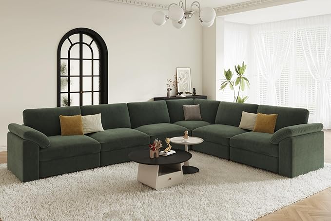 EASE MOOSE Oversized Sectional Modular Sofa,Large L Shape Sectional Couch Wide Deep Seat Modular Cloud Couch,Removable Cover