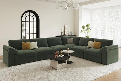 EASE MOOSE Oversized Sectional Modular Sofa,Large L Shape Sectional Couch Wide Deep Seat Modular Cloud Couch,Removable Cover