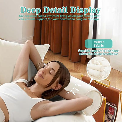 SoarFlash 130” Sectional Sofa 3 Seat Couch, L Shaped Modern Sofa with Solid Wood Legs, Couches Sofas for Living Room Apartment, Comfortable Small Couches for Small Spaces, Beige