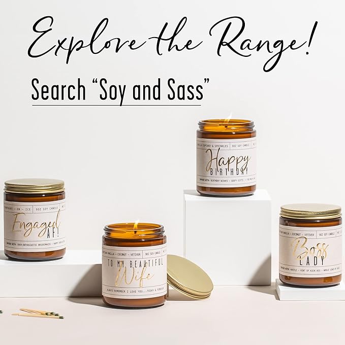 New Job Gifts for Women, Congratulations Gifts for Women - 'New Job Candle, w/Vanilla & Coconut I Job Promotion Gifts for Women I Leaving Job Gifts I Goodbye Coworker Gift I 50Hr Burn, Made in USA