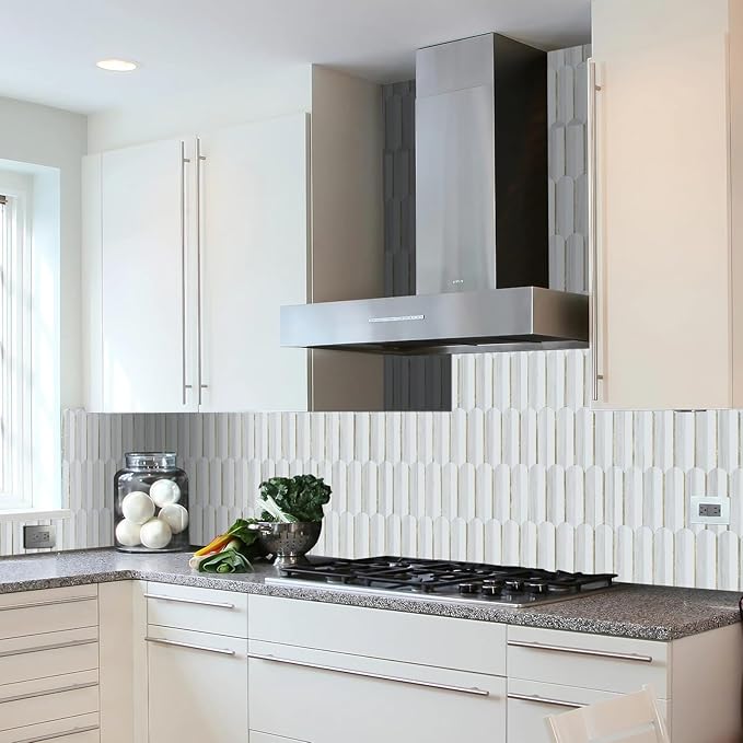 Vamos Tile Peel and Stick Backsplash Seamless Tile,1-Sheet Stick on Backsplash for Kitchen,Dolomite Gray and White+Light Gold Metal Self Adhesive PVC Tiles（Sample）