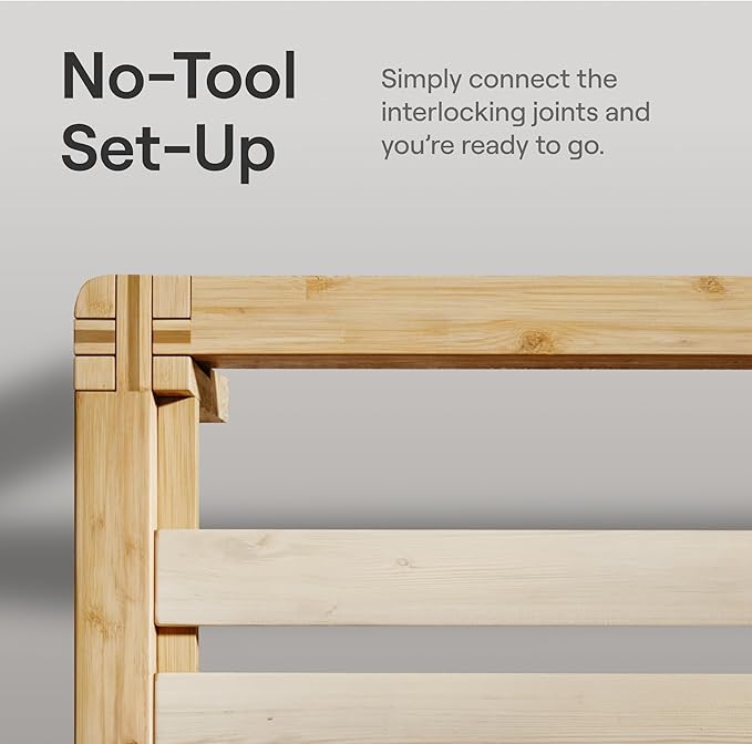 Nectar Bamboo Headboard - Twin XL - Natural - Attachable to Bamboo Bed Frame (Sold Seperately) - Easy Tool Free Set Up - Contemporary and Durable