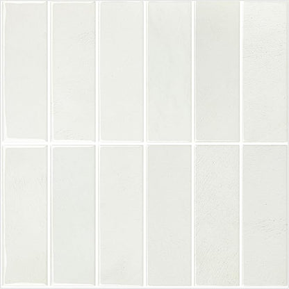 5 Pack Peel and Stick Backsplash Subway Tiles, Extra Thick 3D Wall Panels, Heat & Water Resistant, Easy DIY Kitchen, Bathroom, Laundry, Fireplace & Rental Home Wall Décor (12 x 12 in), Stone White