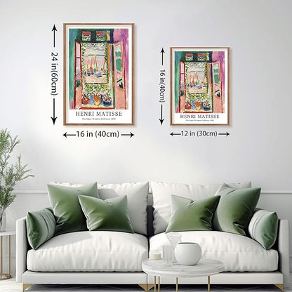 ILLBDR Framed Wall Art Vintage Matisse Wall Art Canvas Set of 3, Retro Prints Poster Mid Century Aesthetic Floral Botanical Decor for Living Room Bathroom Bedroom 12x16 Inch Framed