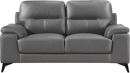 Homelegance 67" Leather Loveseat, Dark Gray