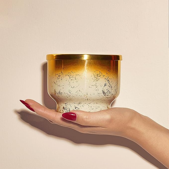 Capri Blue Volcano Scented Candle for Home - Glimmer Inverted Jar Candles - Soy Candles - Holiday Candles with White & Gold Ombre Glass Candle (10 oz)