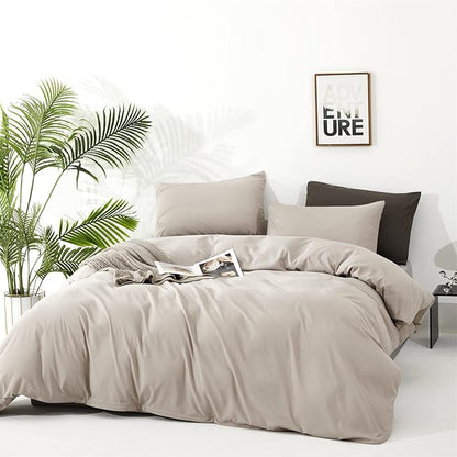 CLOTHKNOW Light Khaki Twin/Twin XL Comforter Set 3Pcs Beige Coffee Bedding Comforter Sets All Season Oatmeal Comforter Soft Beige Comforter with 2 x Pillow Cases