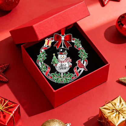 Dated Christmas Ornament 2025 Decoration - Rotatable Snowman Metal Hanging Decoration for Xmas Tree, Wreath, Mantel | Holiday Keepsake Gift for Family & Friends